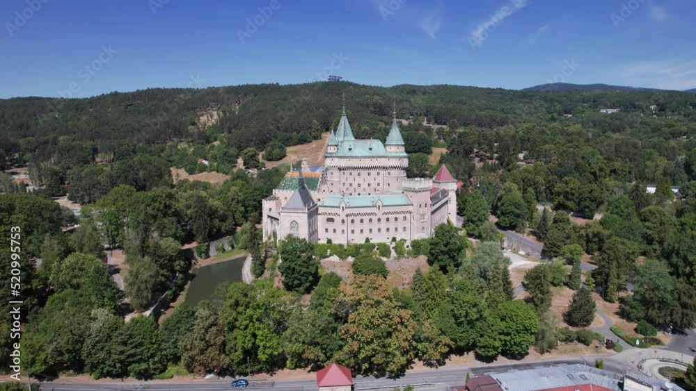 Aerial view of the Bojnice Castle, Slovakia Aerial view of the Bojnice Castle, Slovakia