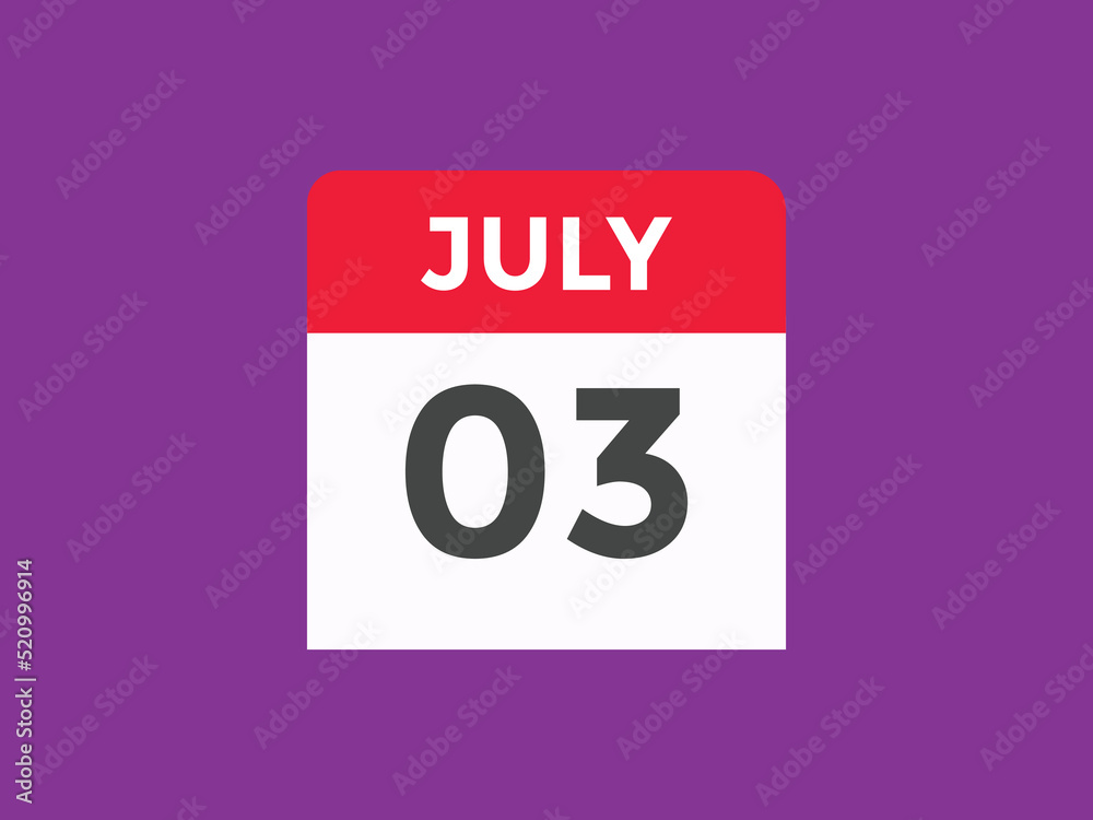 july 3 calendar reminder. 3th july daily calendar icon template. Vector illustration
july 3 calendar reminder. 3th july daily calendar icon template. Vector illustration