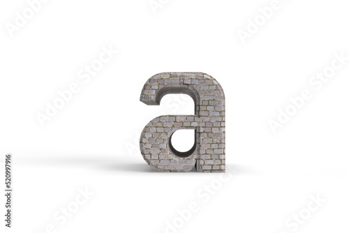 Old style brick stone letter A