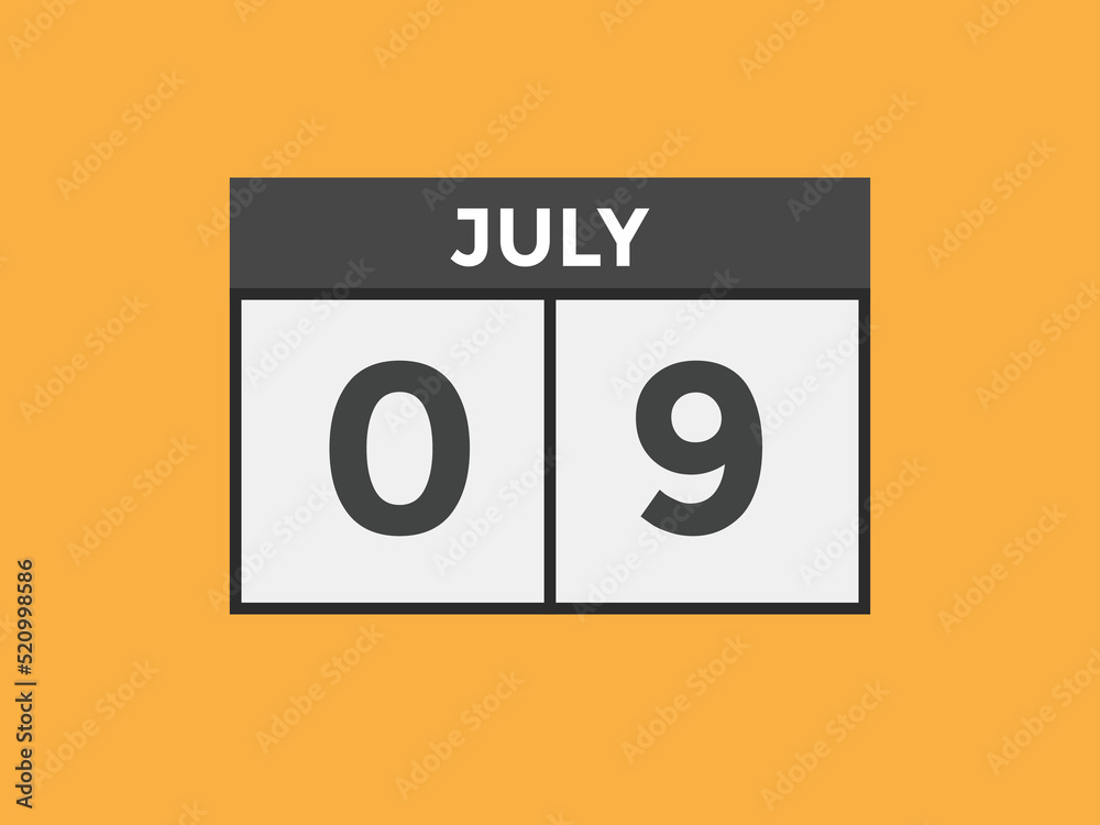 july 9 Calendar icon Design. Calendar Date 9th july. Calendar template
july 9 Calendar icon Design. Calendar Date 9th july. Calendar template