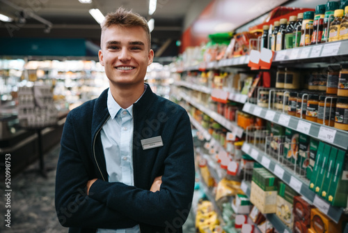 Young grocery store worker