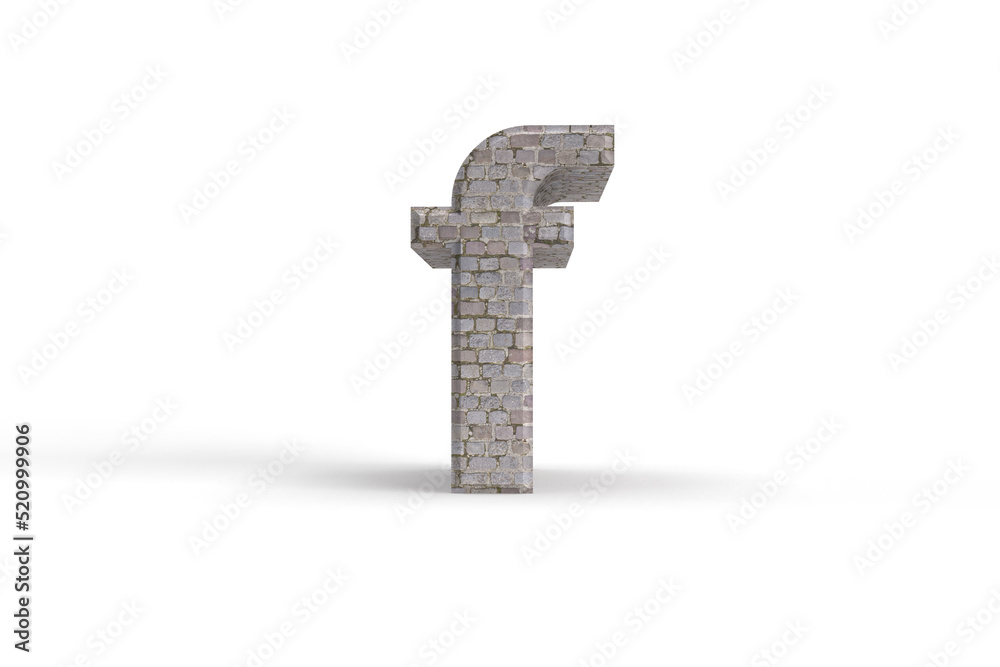 Old style brick stone letter f