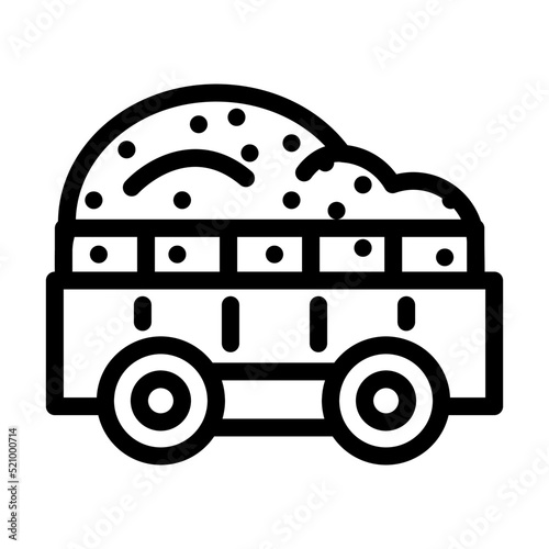 apple wagon delivery line icon vector. apple wagon delivery sign. isolated contour symbol black illustration photo