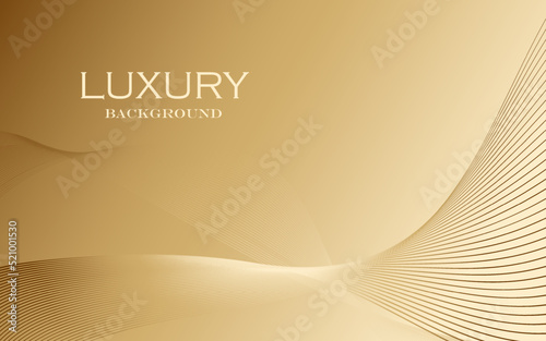 Beige milky gradient background with gold lines with inscription. Vector glow effect. An invitation to an anniversary party, a poster, an advertisement, a banner, a bright decoration.