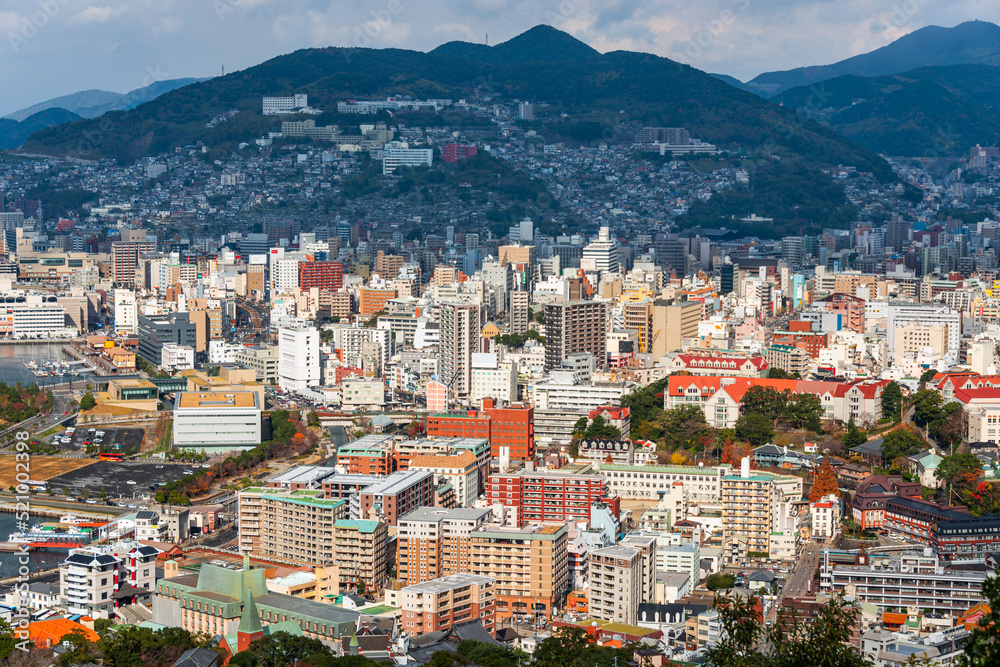 Nagasaki, Japan Downtown Skyline Over the Bay Nagasaki, Japan Downtown Skyline Over the Bay