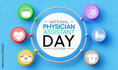 National Physician assistant day is observed every year on October 6, The role of the PA is to practice medicine under the direction and supervision of a licensed physician. 3D Rendering