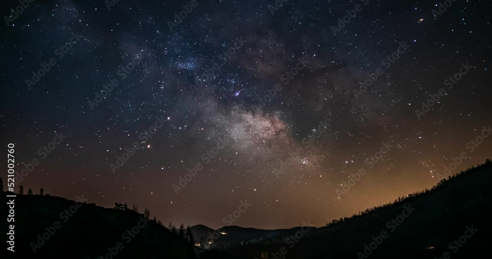 Night sky timelapse with stars and Milky Way. Evidence of Earth rotation Night sky timelapse with stars and Milky Way. Evidence of Earth rotation