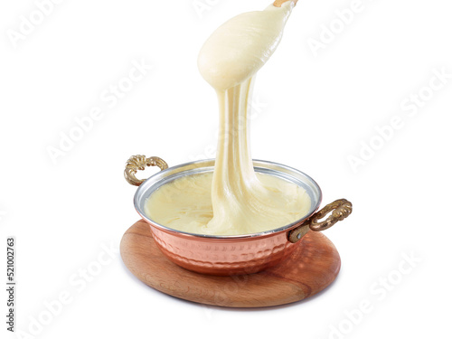 Melting cheese with starch called Kuymak