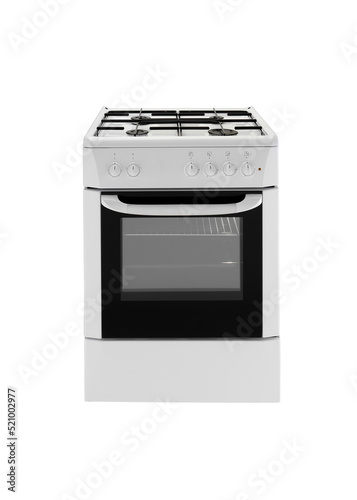 Oven and stove isolated on white