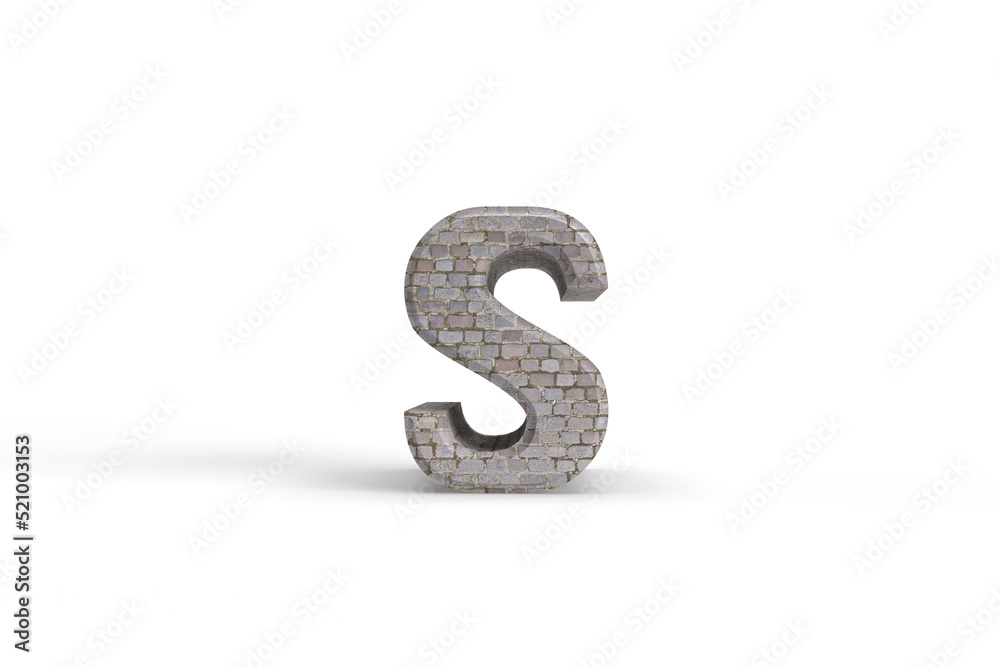 Old style brick stone letter s Old style brick stone letter s