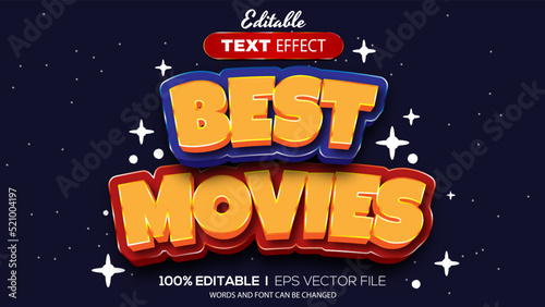 3D best movies text effect - Editable text effect