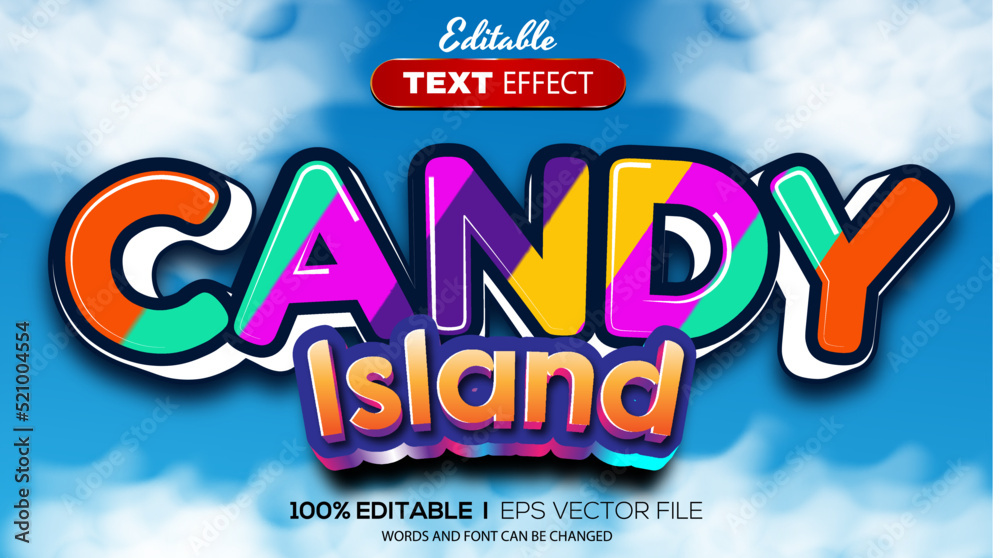 3D candy text effect - Editable text effect