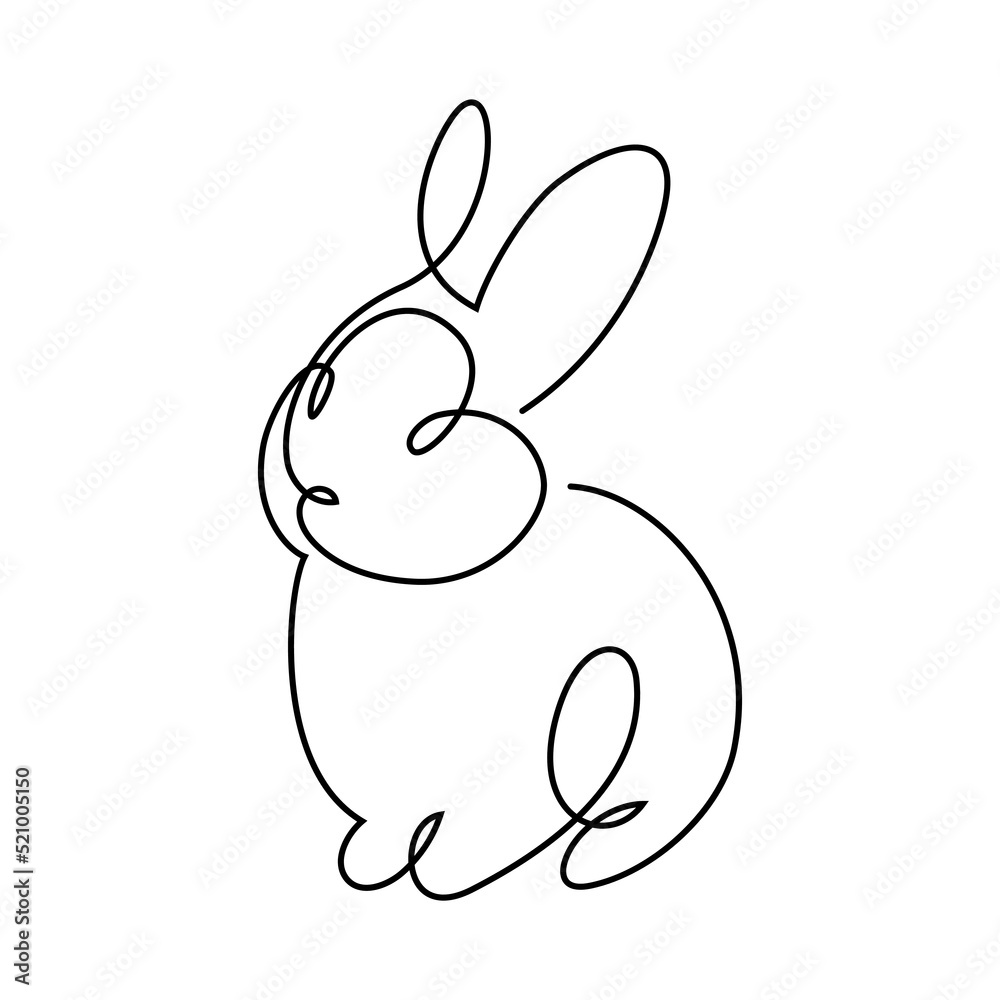 Premium Vector | Cute bunny rabbit outline sketch vector illustration