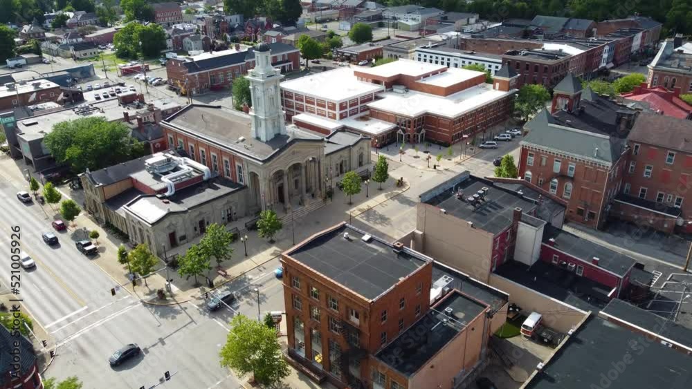 Ross County Courthouse, in Chillicothe, Ohio. The site of the Ohio's first capitol. Aerial drone footage Ross County Courthouse, in Chillicothe, Ohio. The site of the Ohio's first capitol. Aerial drone footage