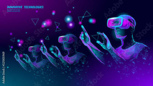 3D virtual reality helmet Metaverse concept. Augmented reality cyberspace internet web game online battle. Digital competition gaming cup. Neon light vector illustration