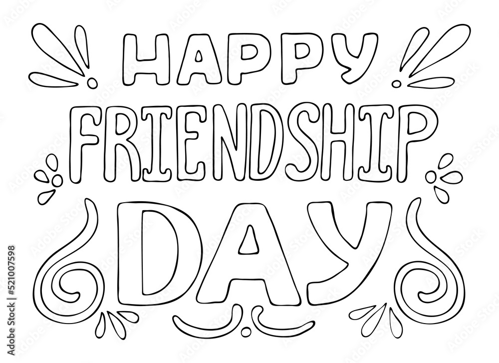 Friendship day coloring page for kids 4-saigonsouth.com.vn