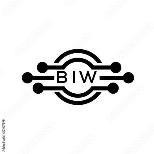 BIW letter logo. BIW best white background vector image. BIW Monogram logo design for entrepreneur and business.
 photo