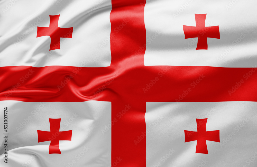 Waving national flag of Georgia Waving national flag of Georgia