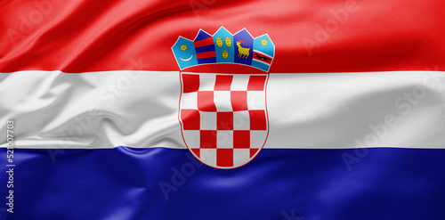  Waving national flag of Croatia photo