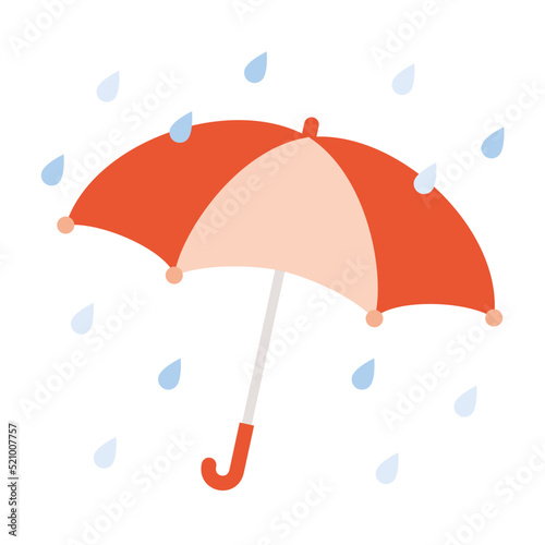 梅雨／雨の日に傘をさしているイラスト