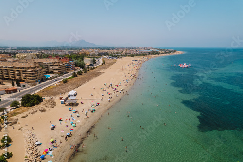 Aerial view of Denia, Alicante, Spain. Summer tourist destination, beautiful beach. © Brastock Images