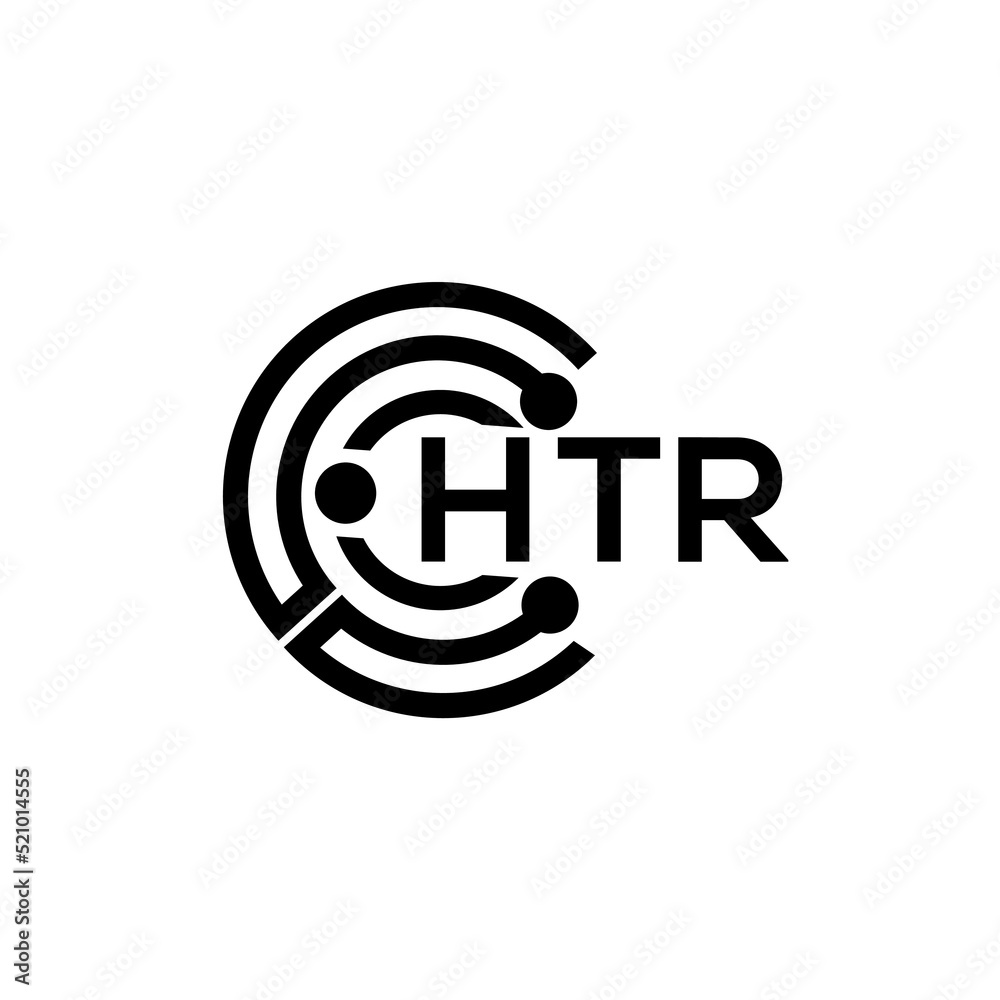 HTR letter technology logo design.HTR creative initials monogram vector