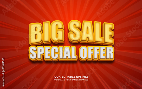 Big Sale 3d editable text style effect	
