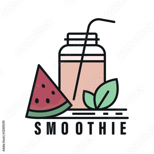 Smoothie Bar, vector drawing illustration. Vector illustration for healthy drink menu.
