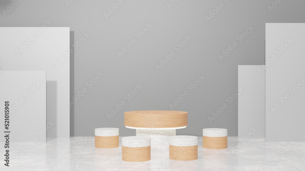 Mockup podium for product presentation, blue abstract geometry 3d render, 3d illustration Mockup podium for product presentation, blue abstract geometry 3d render, 3d illustration