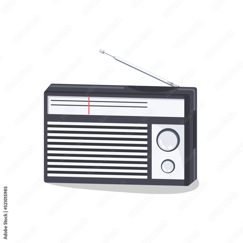 Old radio vector illustration on white background Old radio vector illustration on white background
