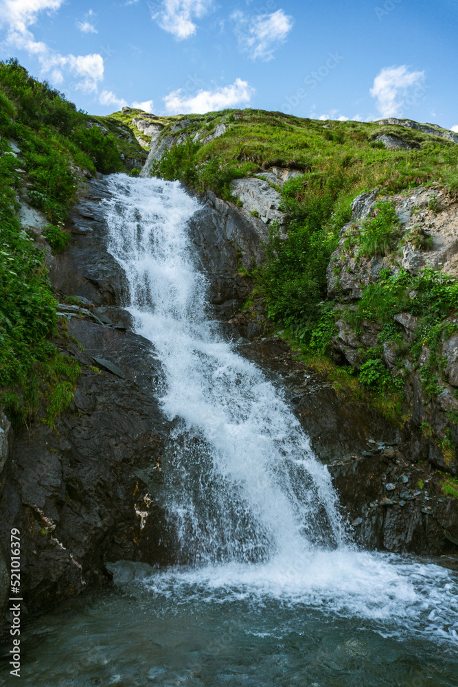 waterfall in the mountains