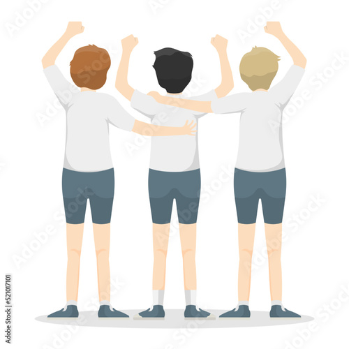 Cartoon young boy design, Back of high school student on isolated background, Vector illustration.