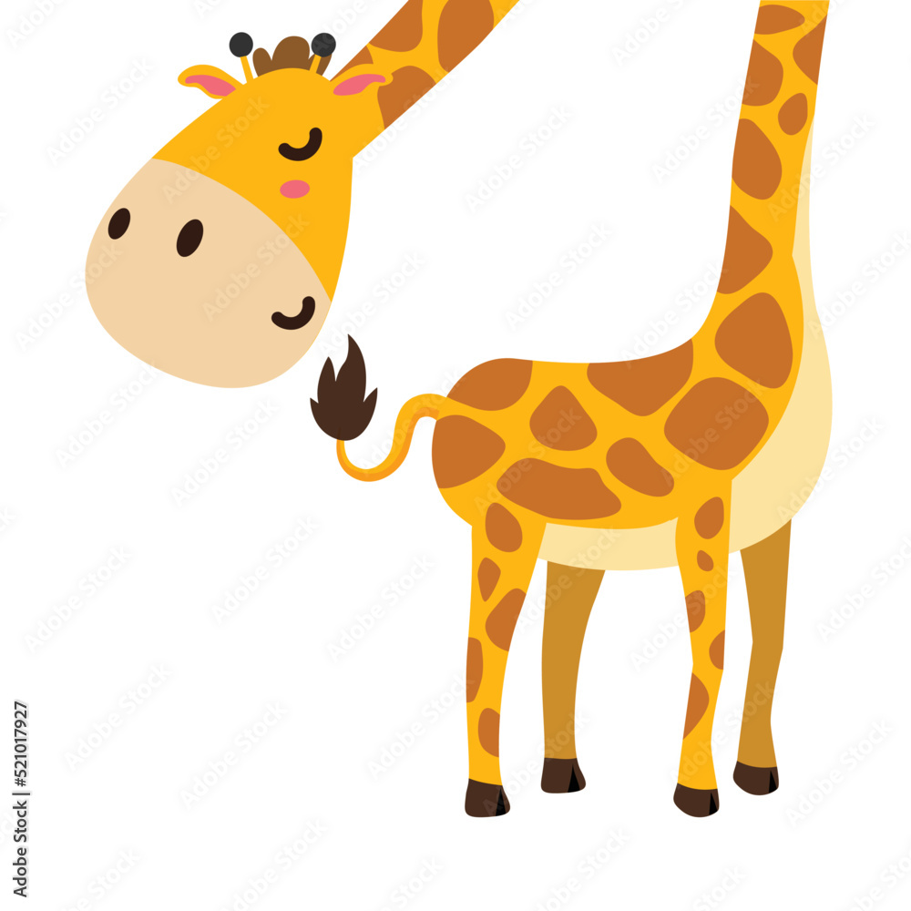 Fototapeta premium Cute Giraffe doodle animal cartoon