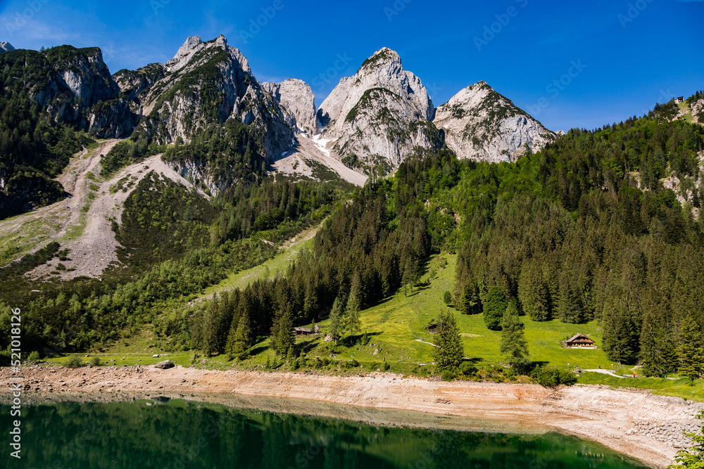 Colorful Austrian mountainlake in spring