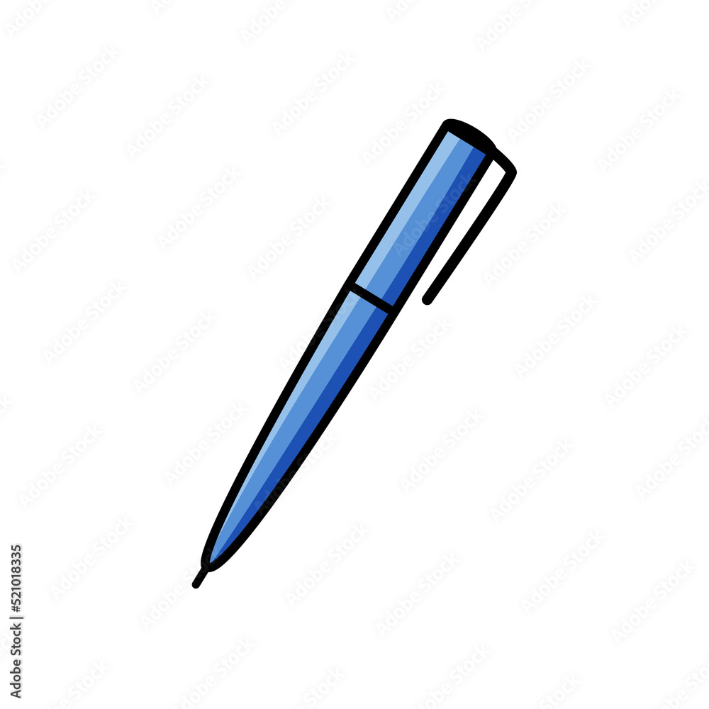 Ballpoint pen doodle vector illustration. Stationery item icon pencil or pen for writing. Ballpoint pen doodle vector illustration. Stationery item icon pencil or pen for writing.