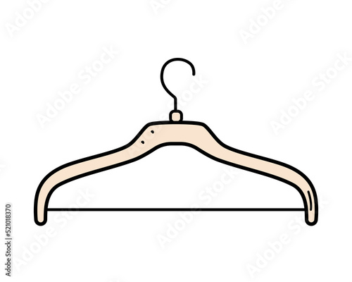 Icon clothes hanger, accessory wardrobe fitting room. Vector illustration of an isolate on a white background.
