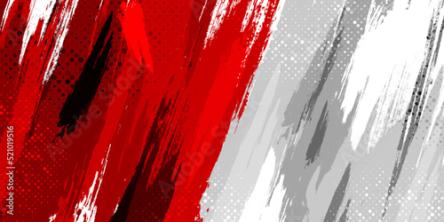 Indonesia Flag with Brush Concept. Happy Indonesian Independence Day. Flag of Indonesia in Grunge Style