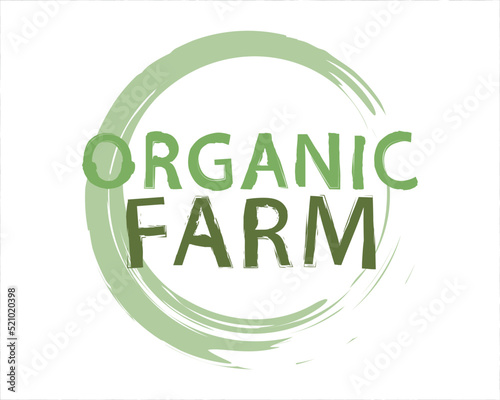 Organic farm green logo - vector