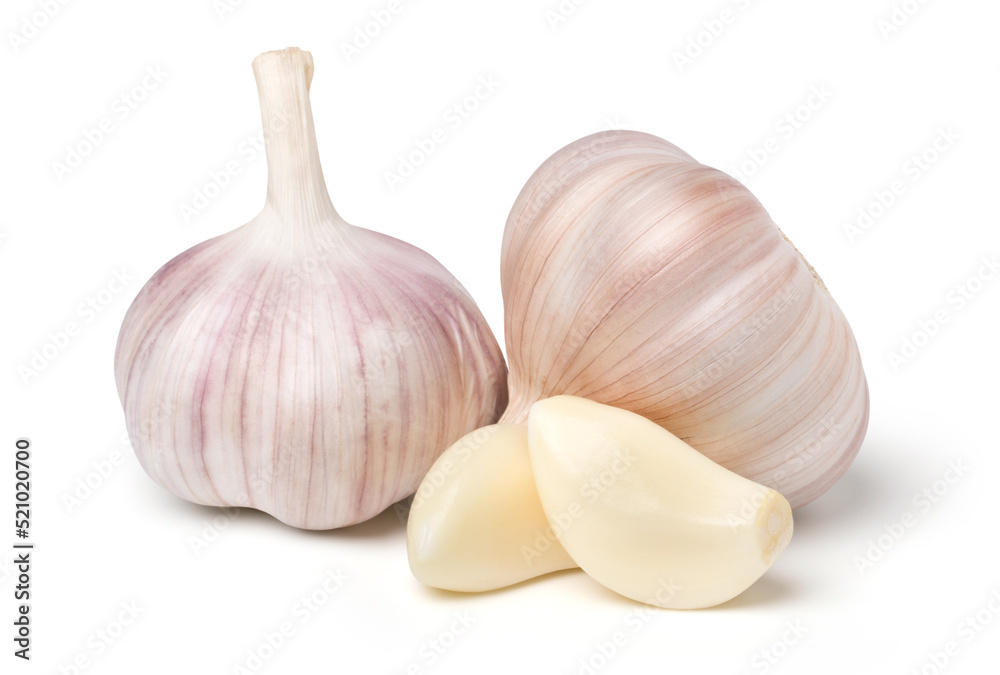 Isolated garlic. Raw garlic isolated on white background, cut out, clipping path Isolated garlic. Raw garlic isolated on white background, cut out, clipping path