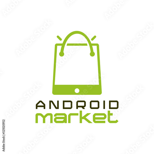 Simple modern phone market technology logo template idea