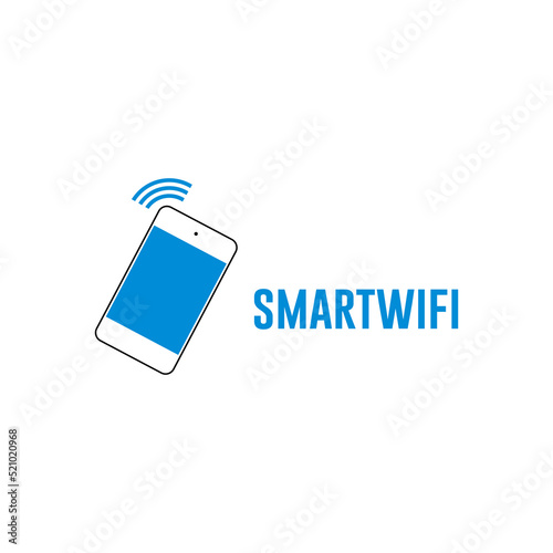 Simple modern phone signal technology logo template idea