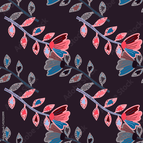 Wallpaper Mural Decorative contemporary flowers seamless pattern. Abstract floral wallpaper. Naive art. Strange botanical plants endless wallpaper. Torontodigital.ca