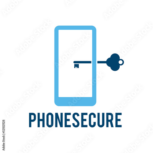 Simple modern phone security technology logo template idea