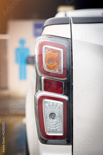 Modern white car lamp taillight.