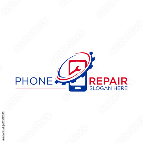Rectangular phone repair technology logo template idea