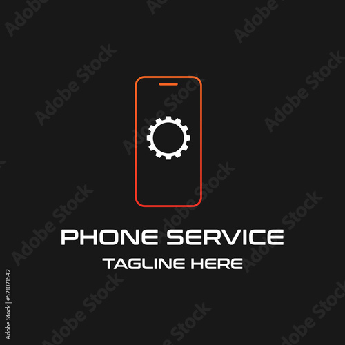 Modern phone service logo design creative idea