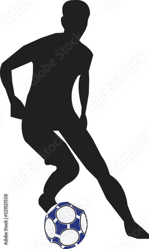 silhouette drawing, white background,football man Running back with a foodball