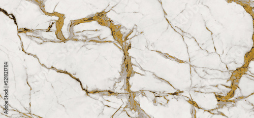 White marble satvario background with golden curly veins across the surface. wall decor italian glossy granite slab stone ceramic tile, polished quartz, quartzite matt limestone. carrara statuario.