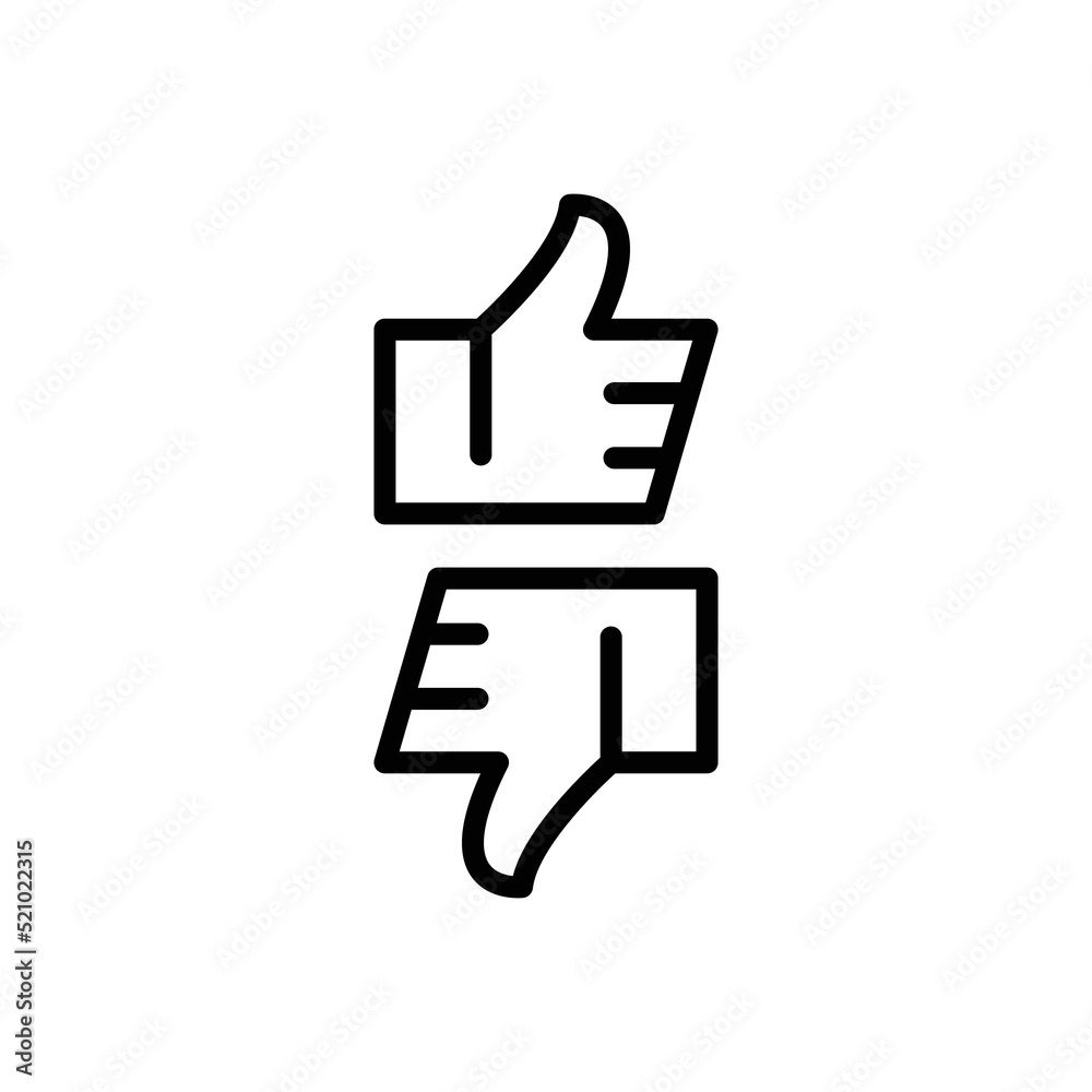 Like Icon Sign Vector Isolated on White Artboard Like Icon Sign Vector Isolated on White Artboard