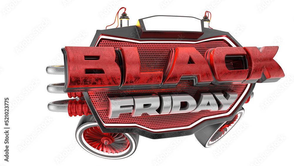 3d stamp for black friday composition in sales and product promotion
